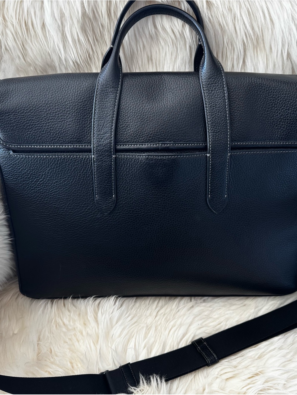 Coach Black Leather portfolio Briefcase with Detachable Strap - Picture 7 of 10